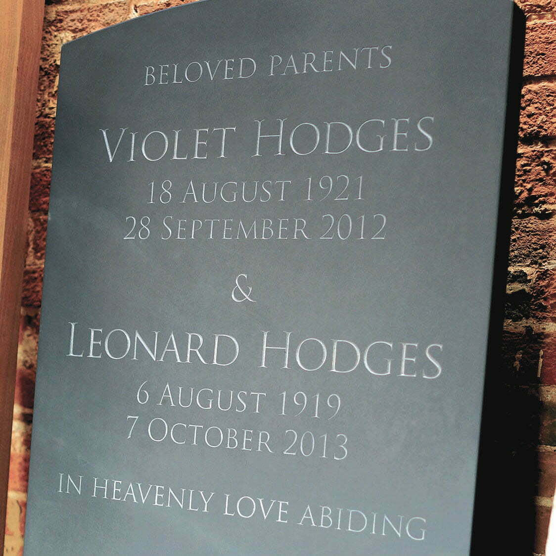 Traditional slate headstone for graves